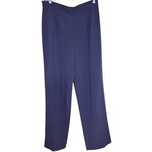 Doncaster Collection Silk Trouser Pants Women’s 10 Purple Wide-Leg Slinky Career